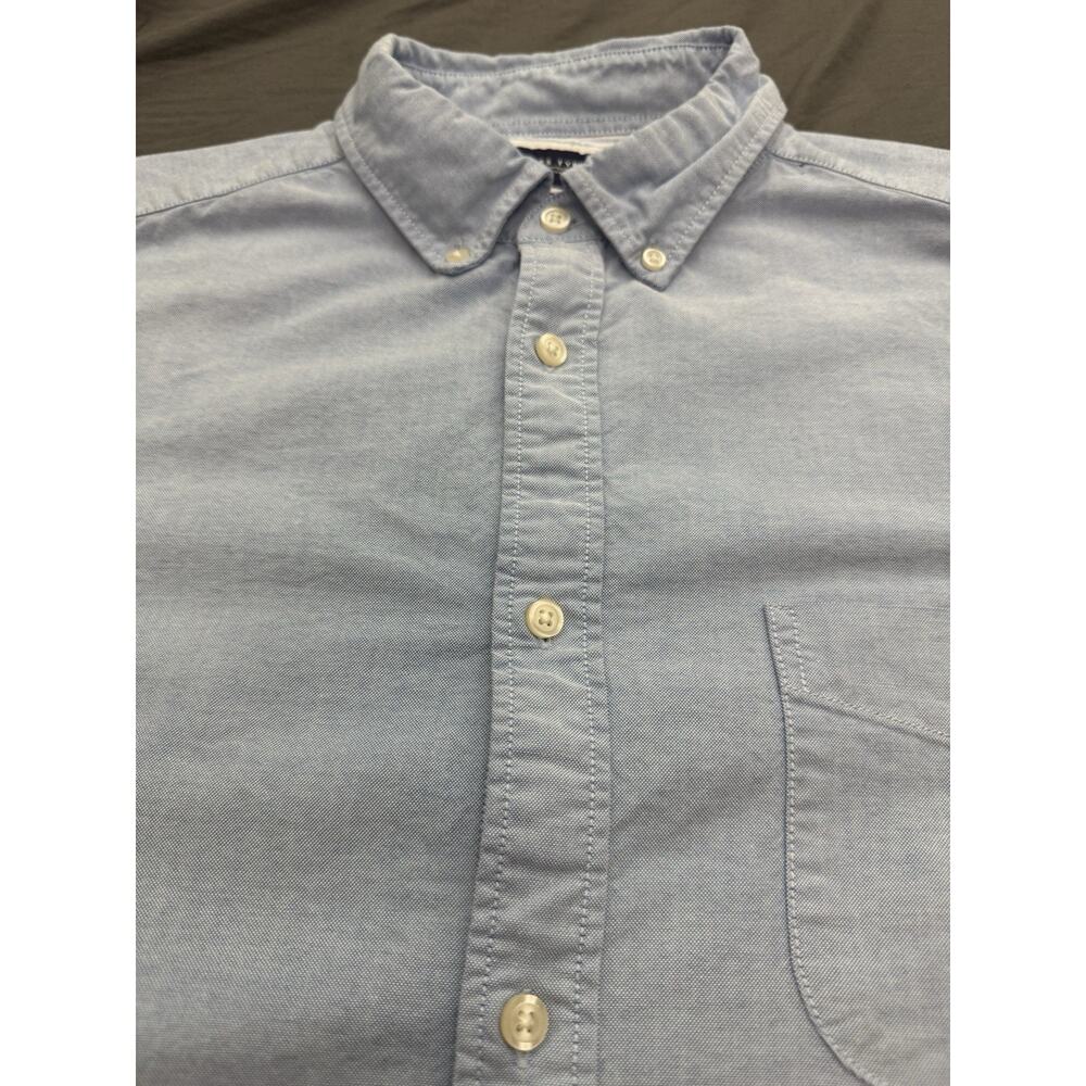 Charles Tyrwhitt Shirt Mens XL Blue Oxford Button Down Short Sleeve Classic Fit - Picture 9 of 14